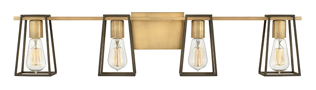 Filmore Four Light Vanity in Heritage Brass