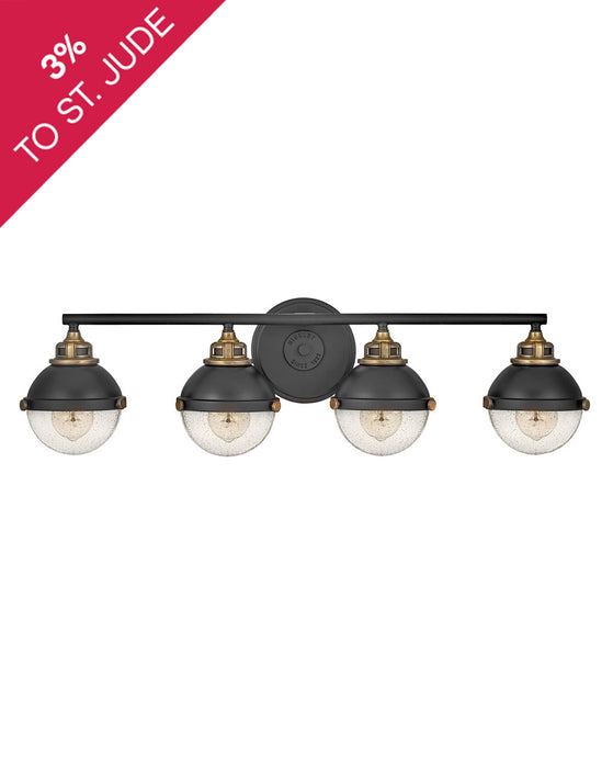 Fletcher Four Light Vanity in Black