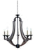 Winton 5 Light Chandelier in Weathered Pine/Bronze