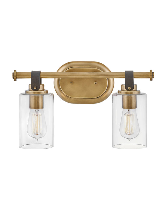 Halstead Two Light Vanity in Heritage Brass