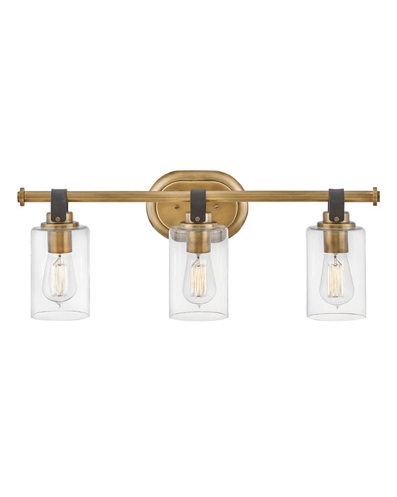 Halstead Three Light Vanity in Heritage Brass