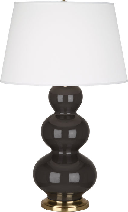 Robert Abbey (CF40X) Triple Gourd Table Lamp with Pearl Dupioni Fabric Shade