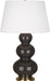 Robert Abbey (CF40X) Triple Gourd Table Lamp with Pearl Dupioni Fabric Shade