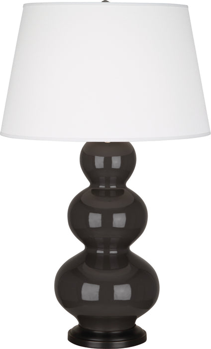 Robert Abbey (CF41X) Triple Gourd Table Lamp with Pearl Dupioni Fabric Shade