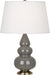 Robert Abbey (CR30X) Small Triple Gourd Accent Lamp with Pearl Dupioni Fabric Shade