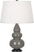 Robert Abbey (CR31X) Small Triple Gourd Accent Lamp with Pearl Dupioni Fabric Shade