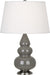 Robert Abbey (CR32X) Small Triple Gourd Accent Lamp with Pearl Dupioni Fabric Shade