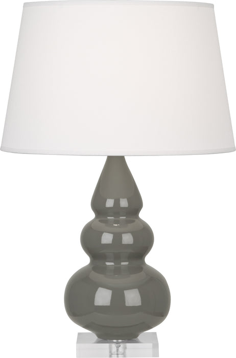 Robert Abbey (CR33X) Small Triple Gourd Accent Lamp with Pearl Dupioni Fabric Shade