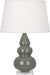 Robert Abbey (CR33X) Small Triple Gourd Accent Lamp with Pearl Dupioni Fabric Shade