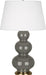 Robert Abbey (CR40X) Triple Gourd Table Lamp with Pearl Dupioni Fabric Shade