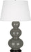 Robert Abbey (CR41X) Triple Gourd Table Lamp with Pearl Dupioni Fabric Shade