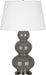 Robert Abbey (CR42X) Triple Gourd Table Lamp with Pearl Dupioni Fabric Shade