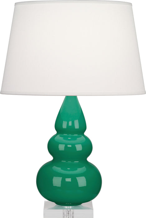 Robert Abbey (EG33X) Small Triple Gourd Accent Lamp with Pearl Dupioni Fabric Shade