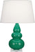 Robert Abbey (EG33X) Small Triple Gourd Accent Lamp with Pearl Dupioni Fabric Shade