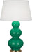 Robert Abbey (EG40X) Triple Gourd Table Lamp with Pearl Dupioni Fabric Shade