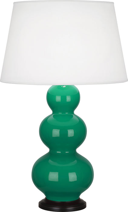 Robert Abbey (EG41X) Triple Gourd Table Lamp with Pearl Dupioni Fabric Shade