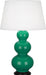 Robert Abbey (EG41X) Triple Gourd Table Lamp with Pearl Dupioni Fabric Shade