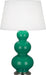 Robert Abbey (EG42X) Triple Gourd Table Lamp with Pearl Dupioni Fabric Shade