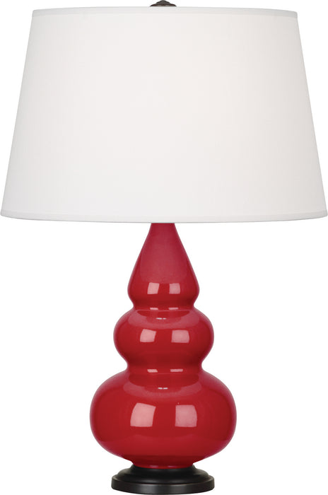 Robert Abbey (RR31X) Small Triple Gourd Accent Lamp with Pearl Dupioni Fabric Shade