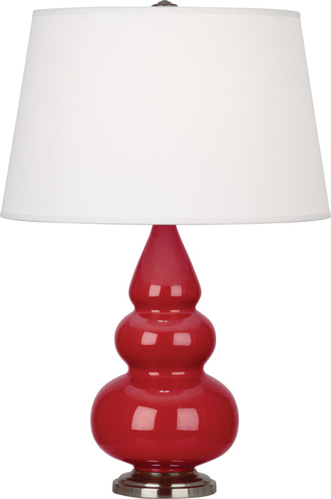 Robert Abbey (RR32X) Small Triple Gourd Accent Lamp with Pearl Dupioni Fabric Shade