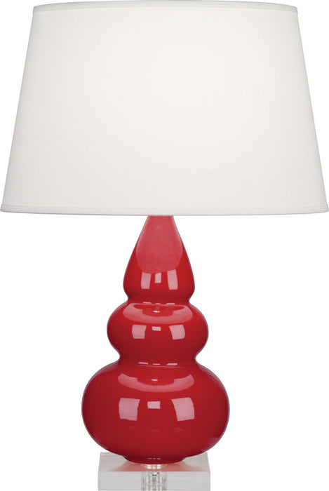 Robert Abbey (RR33X) Small Triple Gourd Accent Lamp with Pearl Dupioni Fabric Shade