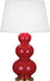 Robert Abbey (RR40X) Triple Gourd Table Lamp with Pearl Dupioni Fabric Shade