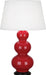 Robert Abbey (RR41X) Triple Gourd Table Lamp with Pearl Dupioni Fabric Shade