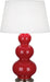 Robert Abbey (RR42X) Triple Gourd Table Lamp with Pearl Dupioni Fabric Shade