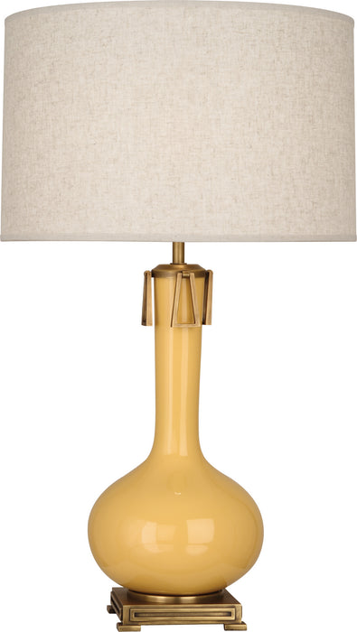 Robert Abbey (SU992) Athena Table Lamp with Open Weave Heather Linen Shade