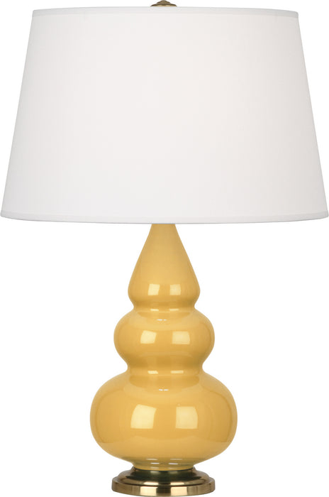 Robert Abbey (SU30X) Small Triple Gourd Accent Lamp with Pearl Dupioni Fabric Shade