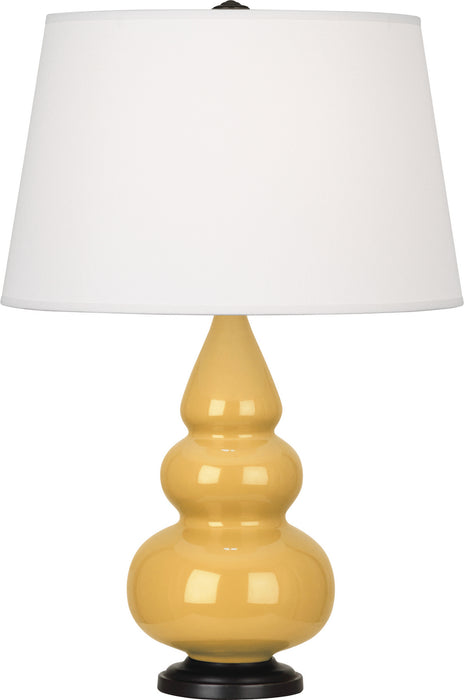 Robert Abbey (SU31X) Small Triple Gourd Accent Lamp with Pearl Dupioni Fabric Shade