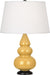 Robert Abbey (SU31X) Small Triple Gourd Accent Lamp with Pearl Dupioni Fabric Shade