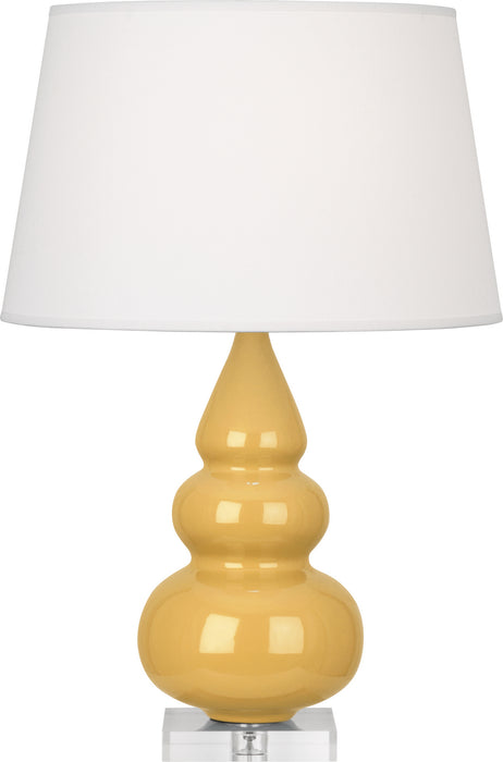 Robert Abbey (SU33X) Small Triple Gourd Accent Lamp with Pearl Dupioni Fabric Shade