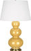 Robert Abbey (SU40X) Triple Gourd Table Lamp with Pearl Dupioni Fabric Shade