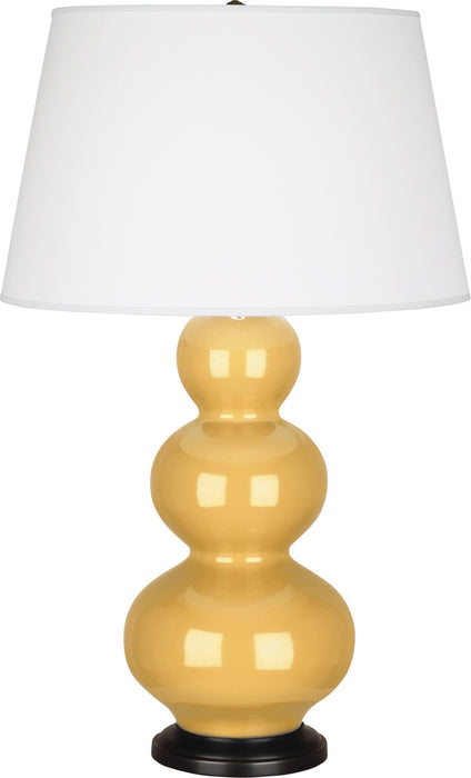 Robert Abbey (SU41X) Triple Gourd Table Lamp with Pearl Dupioni Fabric Shade