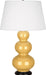 Robert Abbey (SU41X) Triple Gourd Table Lamp with Pearl Dupioni Fabric Shade