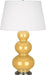 Robert Abbey (SU42X) Triple Gourd Table Lamp with Pearl Dupioni Fabric Shade