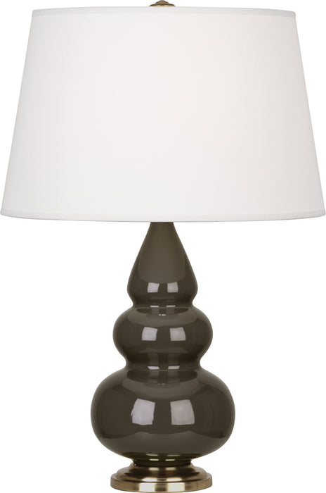 Robert Abbey (TE30X) Small Triple Gourd Accent Lamp with Pearl Dupioni Fabric Shade