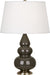 Robert Abbey (TE30X) Small Triple Gourd Accent Lamp with Pearl Dupioni Fabric Shade