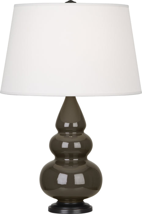 Robert Abbey (TE31X) Small Triple Gourd Accent Lamp with Pearl Dupioni Fabric Shade