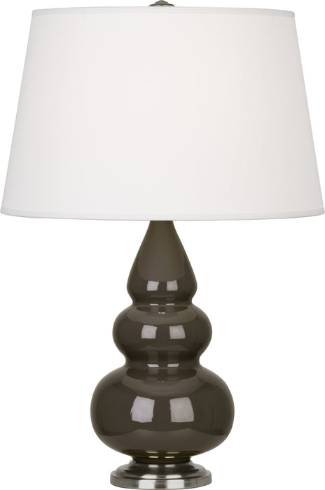 Robert Abbey (TE32X) Small Triple Gourd Accent Lamp with Pearl Dupioni Fabric Shade