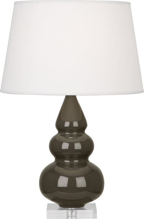 Robert Abbey (TE33X) Small Triple Gourd Accent Lamp with Pearl Dupioni Fabric Shade