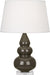 Robert Abbey (TE33X) Small Triple Gourd Accent Lamp with Pearl Dupioni Fabric Shade