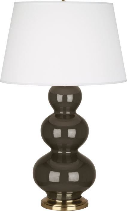 Robert Abbey (TE40X) Triple Gourd Table Lamp with Pearl Dupioni Fabric Shade