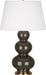 Robert Abbey (TE40X) Triple Gourd Table Lamp with Pearl Dupioni Fabric Shade