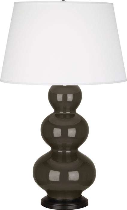 Robert Abbey (TE41X) Triple Gourd Table Lamp with Pearl Dupioni Fabric Shade