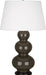 Robert Abbey (TE41X) Triple Gourd Table Lamp with Pearl Dupioni Fabric Shade