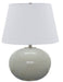Scatchard 22 Inch Stoneware Table Lamp in Gray Gloss with White Linen Hardback
