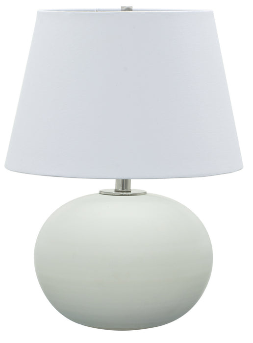 Scatchard 22 Inch Stoneware Table Lamp in White Matte with White Linen Hardback