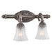 Eruopa 2-Light Bath Vanity in Brushed Nickel & Etched/Clear Glass - Lamps Expo